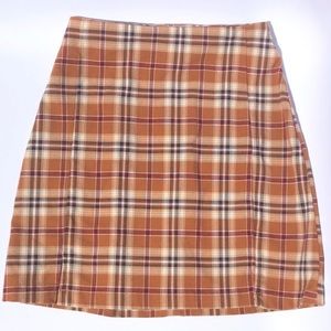 brandy melville plaid brown skirt